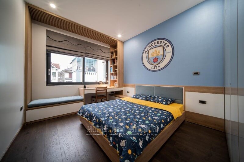 Thi công nội thất phòng ngủ trẻ em bé trai đẹp đẹp cho biệt thự 4 tầng tại Nghệ An