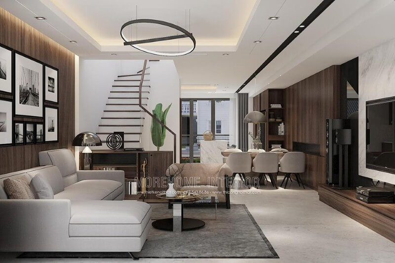 Trang trí nội thất phòng khách liền phòng ăn đẹp hiện đại cho chung cư, biệt thự, nhà phố, nhà liền kề. Thiết kế nội thất biệt thự