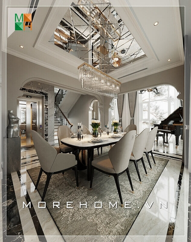 Thiết kế nội thất phòng khách phong cách đương đại đẹp cho biệt thự, nhà phố Thiết kế nội thất phòng khách nhà phố