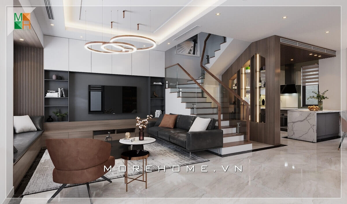 Trang trí nội thất phòng khách đẹp theo phong cách hiện đại, cao cấp. Thiết kế nội thất phòng khách nhà phố