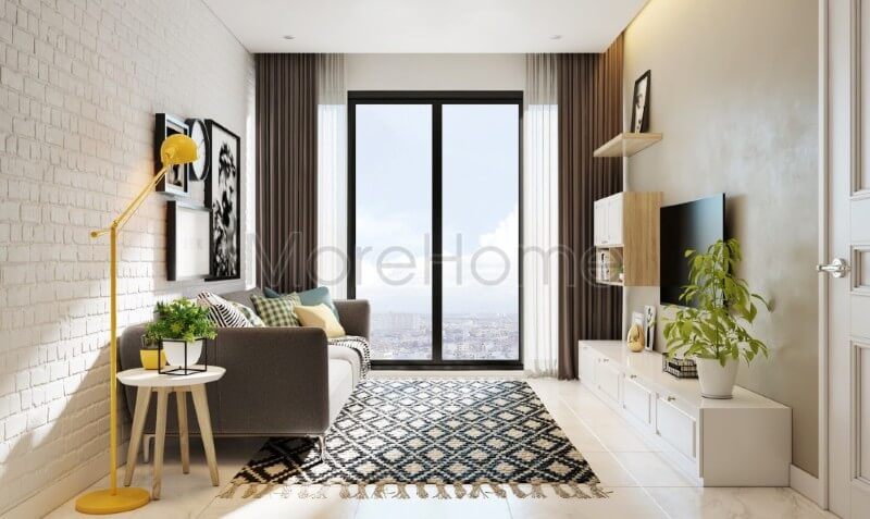 .
Hai gam màu chủ đạo trắng và đen được kết hợp cẩn thận, tạo nên một không gian phòng khách đầy sang trọng, tinh tế và lại có được nét tính cách của chủ nhân của căn hộ chung cư.